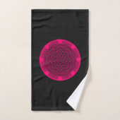 Neon Mandala zwarte handdoek – (Handdoek)