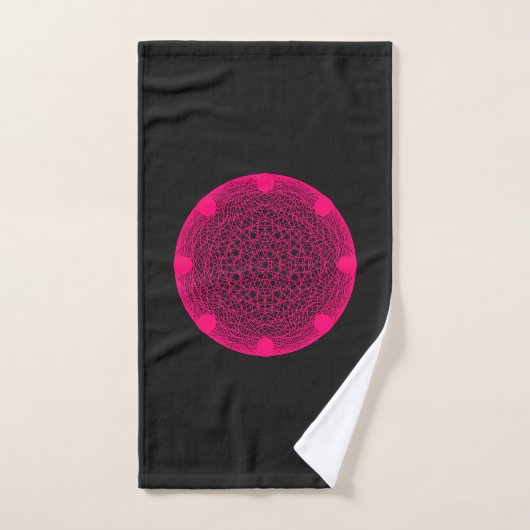Neon Mandala zwarte handdoek –  (Handdoek)