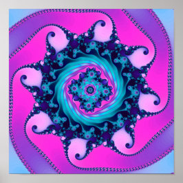 Neon Mandelbrot Fractaal Poster