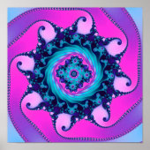 Neon Mandelbrot Fractal Poster (Voorkant)