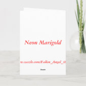 Neon Marigold Custom Wenskaart Kaart (Achterkant)