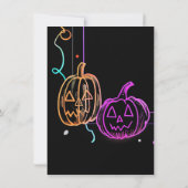 Neon Marker Style Kinder Halloween Kostuumfeest Kaart (Achterkant)