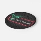 Neon-markttent Happy Hour-teken Papieren Bordje (Gekanteld)