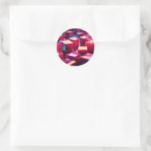 Neon marmeren kubus ronde sticker (Tas)