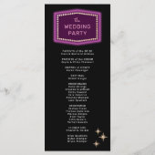 Neon Marquee tekent bruiloft in Las Vegas Programmakaart (Achterkant)