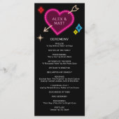 Neon Marquee tekent bruiloft in Las Vegas Programmakaart (Voorkant)