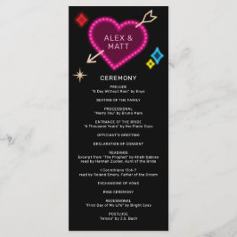 Neon Marquee tekent bruiloft in Las Vegas Programmakaart