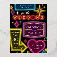 Neon Marquee tekent Las Vegas Save the Date