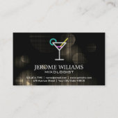 Neon Martini Bord | Verlichte Achtergrond Visiteka Visitekaartje (Voorkant)