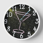 Neon Martini Drink design Bar Kitchen Wall Clock (Voorkant)
