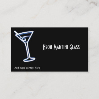 Neon Martini Mixology Bar Sjabloon Visitekaartje