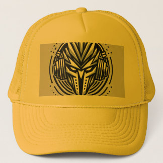 Neon Mask Vibes: DJ Persona Logo. Trucker Hat Trucker Pet