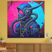 Neon Masked Wall Graffiti Figuur Art Canvas Afdruk (Insitu (Woonkamer))