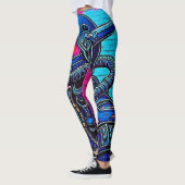 Neon Masked Wall Graffiti Figuur Art Leggings (Links)