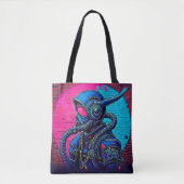 Neon Masked Wall Graffiti Figuur Art Tote Bag (Voorkant)