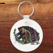 Neon Masquerade op witte Sleutelhanger (Voorkant)