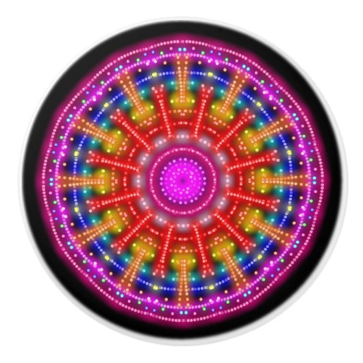 Neon Medallion Keramische Knop (Voorkant)