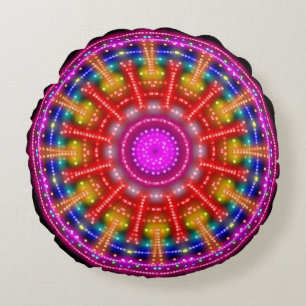 Neon Medallion Rond Kussen