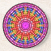 Neon Medallion Zandsteen Onderzetter (Voorkant)