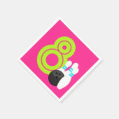 Neon Meisje Bowling Verjaardag Papier Servetten (Hoek)