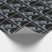 Neon Meisje Softball Catcher Op Zwart Cadeaupapier (Hoek)