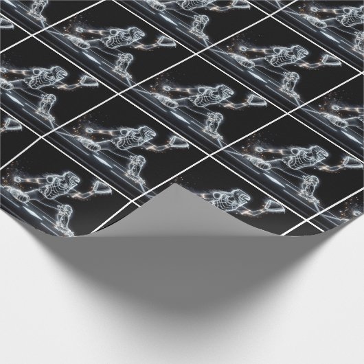 Neon Meisje Softball Catcher Op Zwart Cadeaupapier (Hoek)