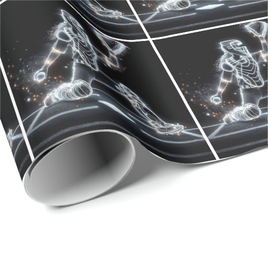 Neon Meisje Softball Catcher Op Zwart Cadeaupapier (Rol Hoek)