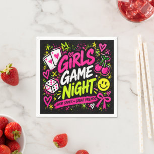 Neon Meisjes Game Night Servetten