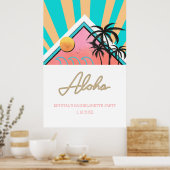 Neon Meisjesuitstap Strand Tropisch Poster (Keuken)