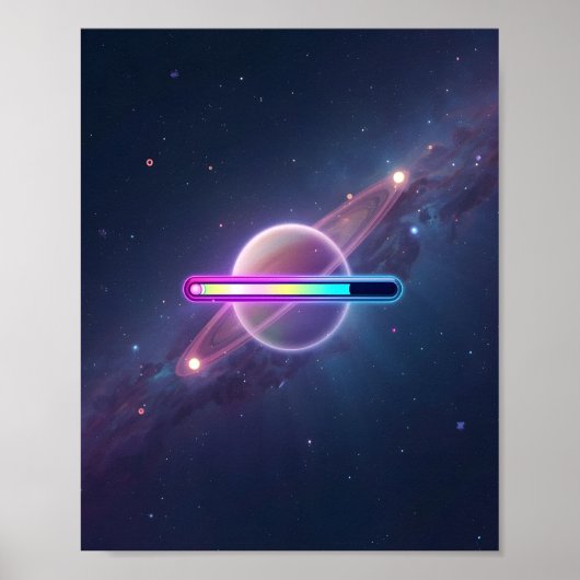 Neon Melkweg Laadt Planeet Poster (Voorkant)
