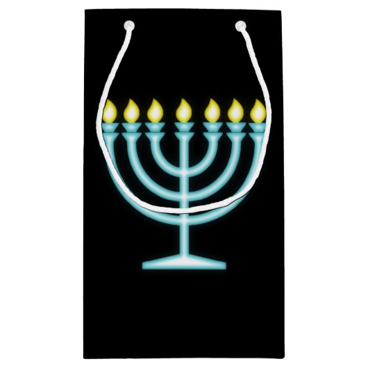 Neon Menorah Klein Cadeauzakje (Achterkant)