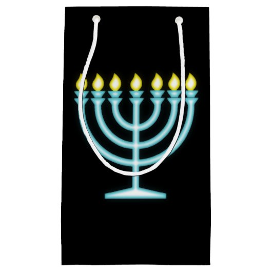 Neon Menorah Klein Cadeauzakje (Voorkant)