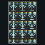 Neon Menorah Tissuepapier<br><div class="desc">Blauwe menorah in neontekenstijl.</div>