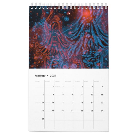 neon mermaid calander kalender (Feb 2027)