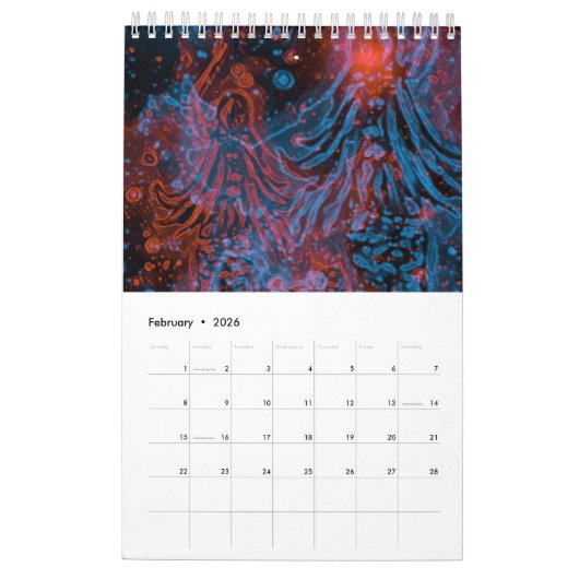 neon mermaid calander kalender (Feb 2026)