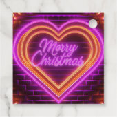 Neon Merry Christmas gepersonaliseerd Bedankjes Labels (Achterkant)