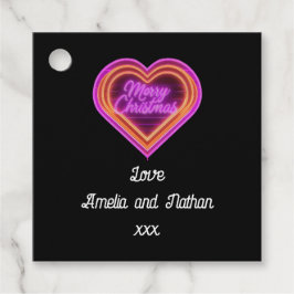 Neon Merry Christmas gepersonaliseerd Bedankjes Labels