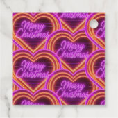 Neon Merry Christmas gepersonaliseerd Bedankjes Labels (Achterkant)