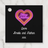 Neon Merry Christmas gepersonaliseerd Bedankjes Labels (Voorkant)