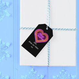 Neon Merry Christmas gepersonaliseerd Cadeaulabel