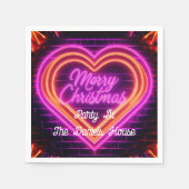 Neon Merry Christmas gepersonaliseerd Servet (Voorkant)