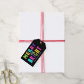 Neon Merry en Bright Cadeaulabel (Met Touw)