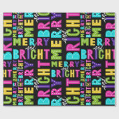 Neon Merry en Bright Cadeaupapier (Vlak)