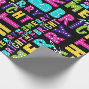Neon Merry en Bright Cadeaupapier