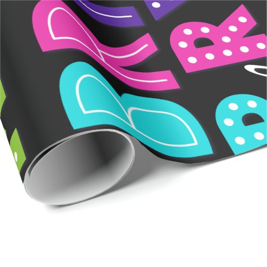 Neon Merry en Bright Cadeaupapier (Rol Hoek)