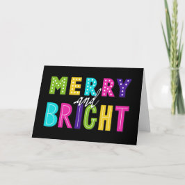 Neon Merry en Bright Feestdagen Kaart
