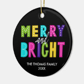 Neon Merry en Bright Keramisch Ornament (Links)