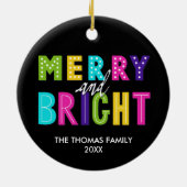 Neon Merry en Bright Keramisch Ornament (Achterkant)