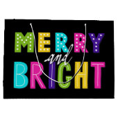 Neon Merry en Bright Large Cadeautasje (Achterkant)
