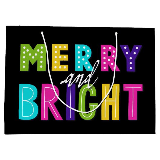 Neon Merry en Bright Large Cadeautasje (Achterkant)